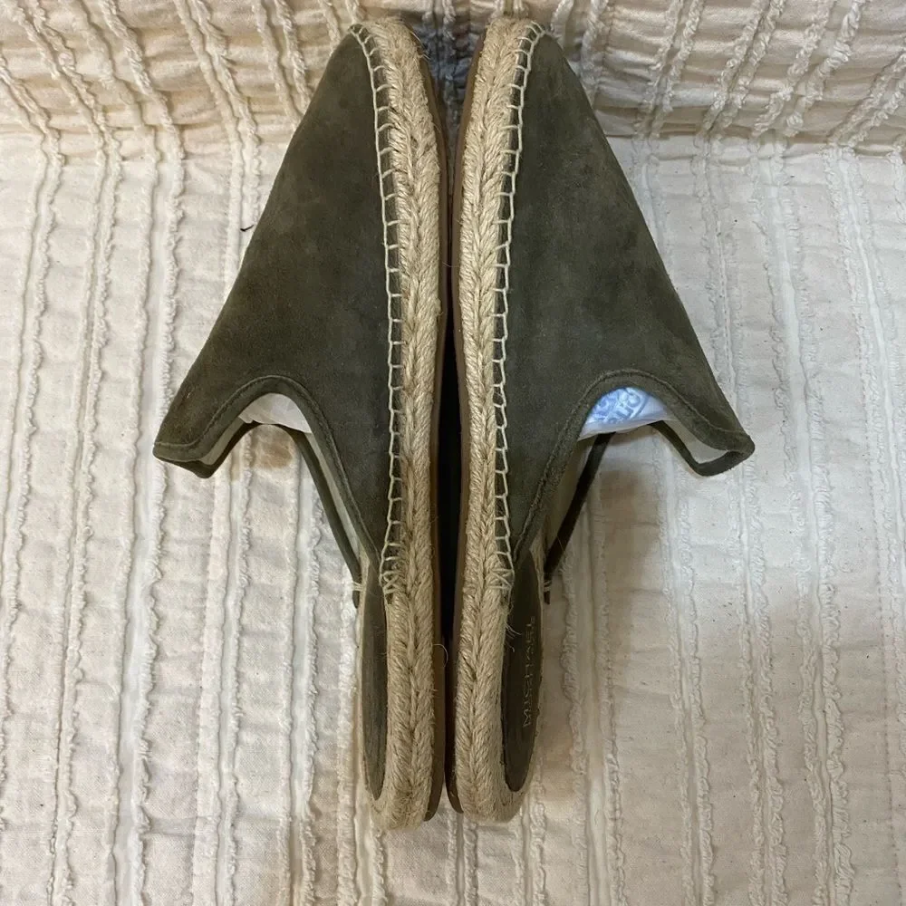 Michael Kors Hastings Olive Espadrille Slide Suede Women Size 9